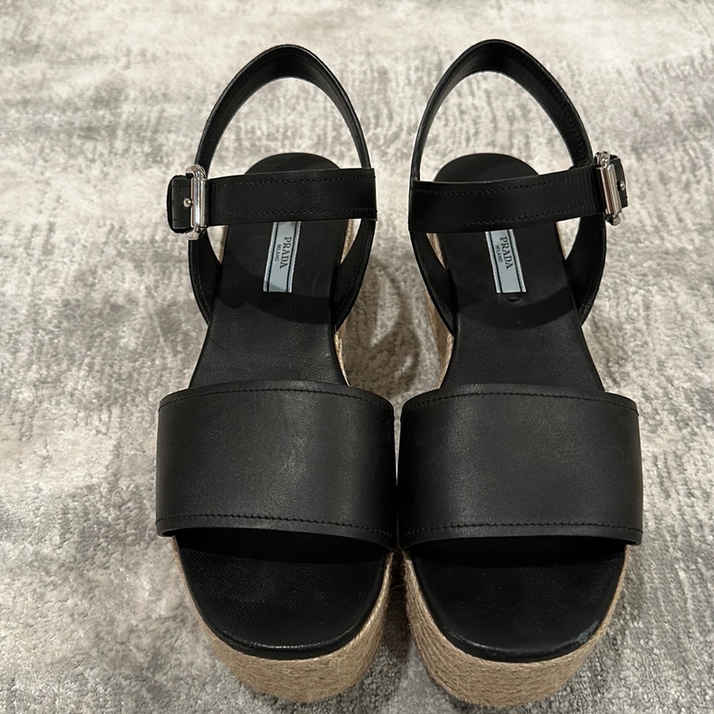 Prada platform sandals black